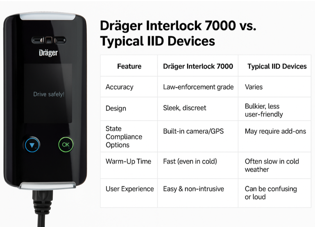 Dräger Interlock 7000 Comparison Chart